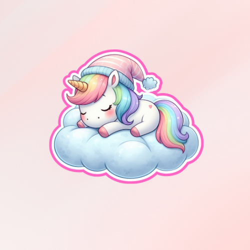 Licorne qui dort sur un nuage